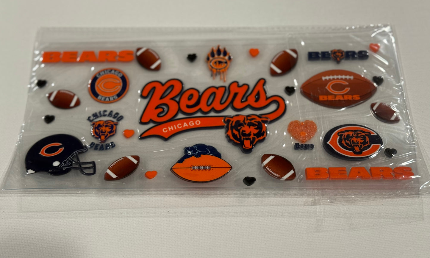 BEARS FOOTBALL UV DTF WRAP