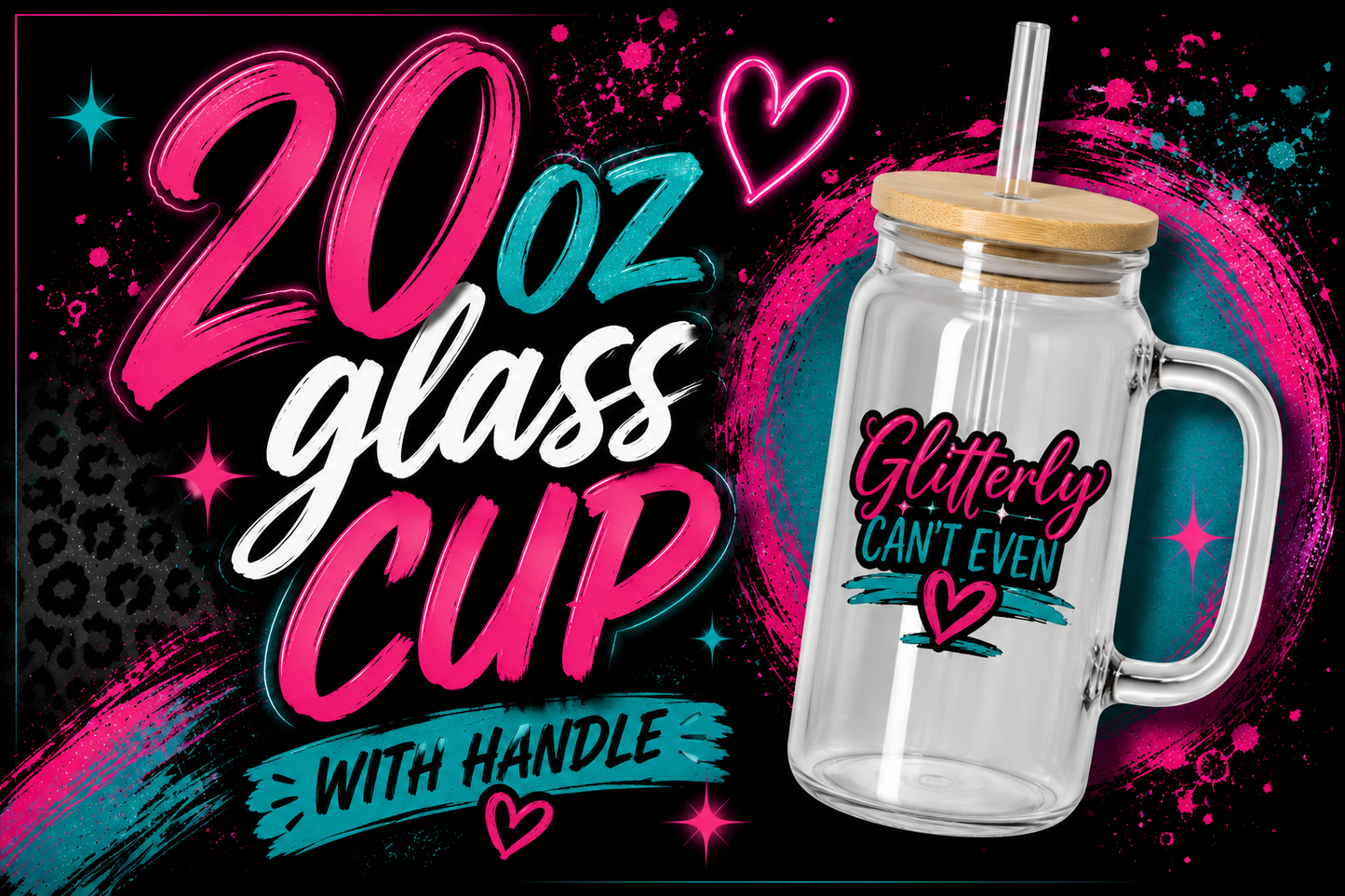 CUSTOM 20OZ GLASS WITH HANDLE