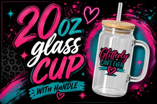 CUSTOM 20OZ GLASS WITH HANDLE