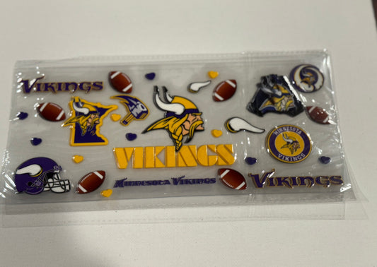 VIKINGS FOOTBALL UV DTF WRAP