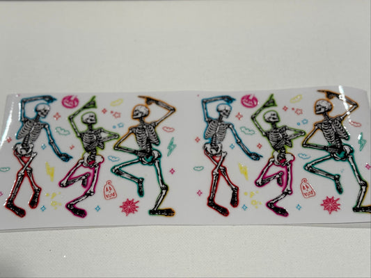 NEON SKELETONS UV DTF WRAP